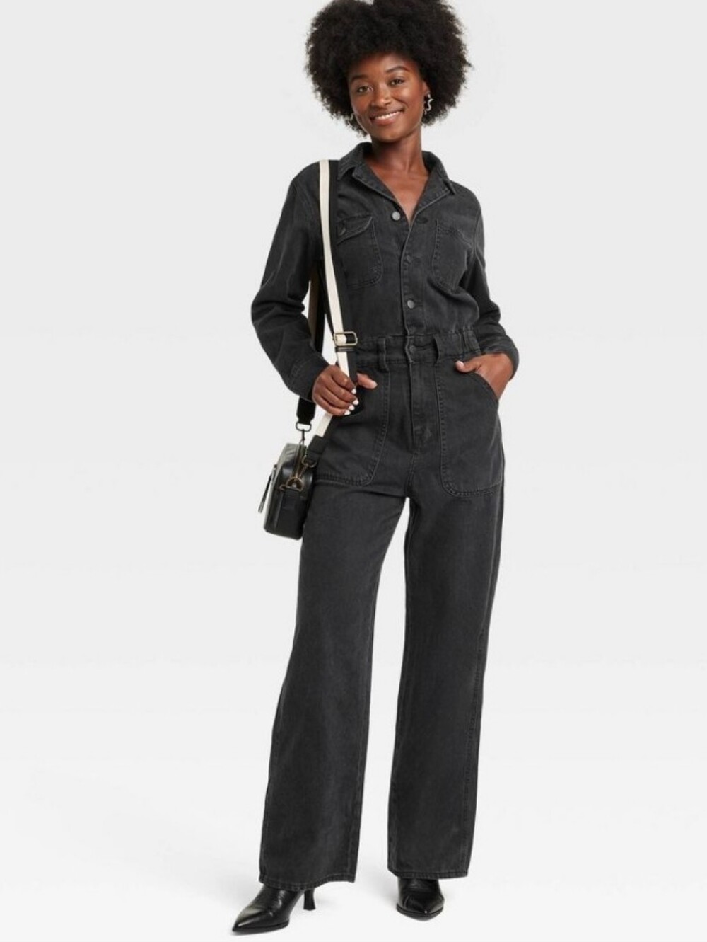 Universal Thread 16 NWOT Black Denim Utility Jumpsuit coveralls